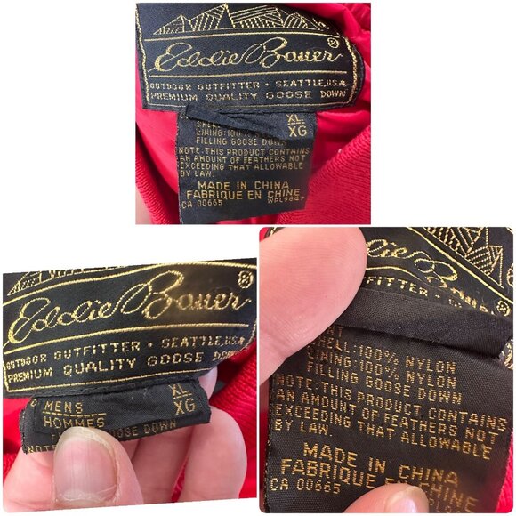 Vintage Eddie Bauer Down Puffer Vest Men XL Red Quilted Outdoor Gorpcore Hiking - Picture 3 of 16